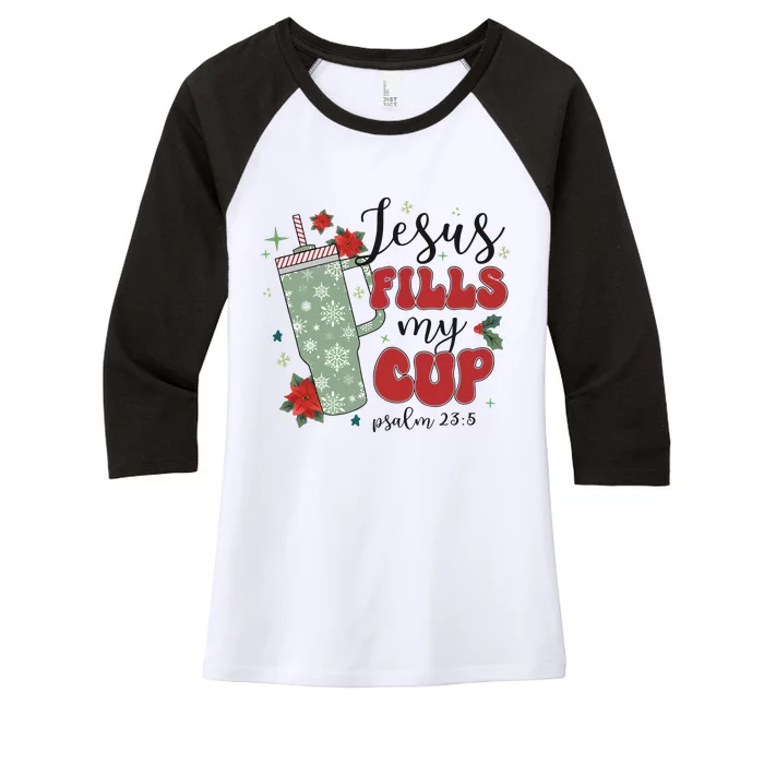 Jesus Fills My Cup Bundle Psalm 23;5 Women's Tri-Blend 3/4-Sleeve Raglan Shirt