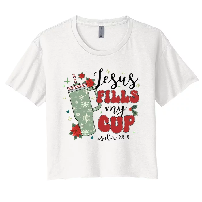 Jesus Fills My Cup Bundle Psalm 23;5 Women's Crop Top Tee