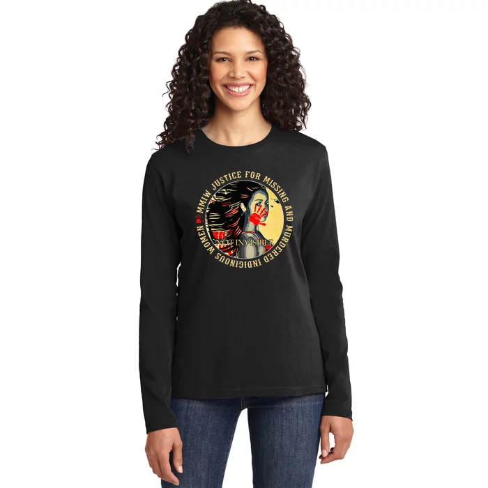 Justice For MMIW Missing Murdered Indigenous Resilient Women Ladies Long Sleeve Shirt