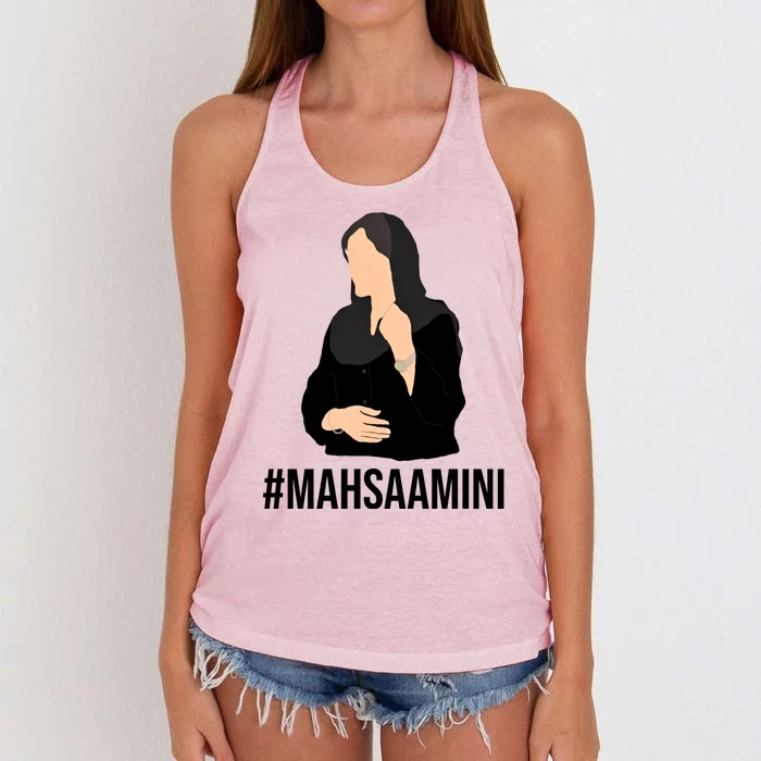 Justice For Mahsa Amini Women's Knotted Racerback Tank