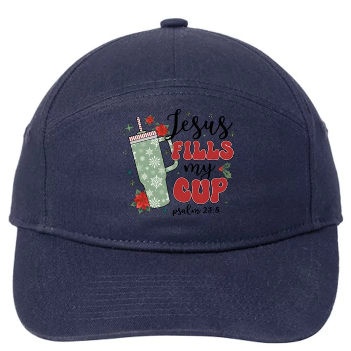 Jesus Fills My Cup Psalm 23 : 5 Christmas Holiday Season 7-Panel Snapback Hat