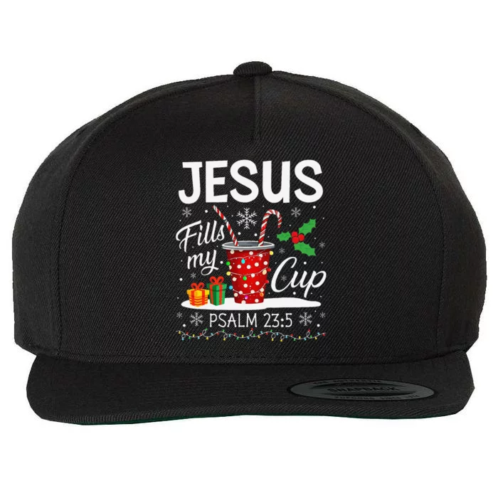 Jesus Fills My Cup Psalm 23.5 Coffee Cup Christmas Ugly Wool Snapback Cap