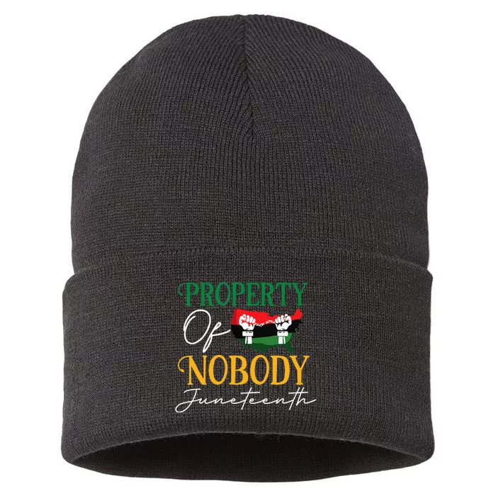 Juneteenth Freedom Melanin Black Women Property Of Nobody Sustainable Knit Beanie