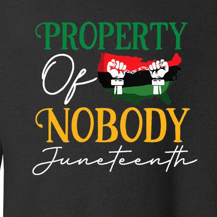 Juneteenth Freedom Melanin Black Women Property Of Nobody Toddler Sweatshirt