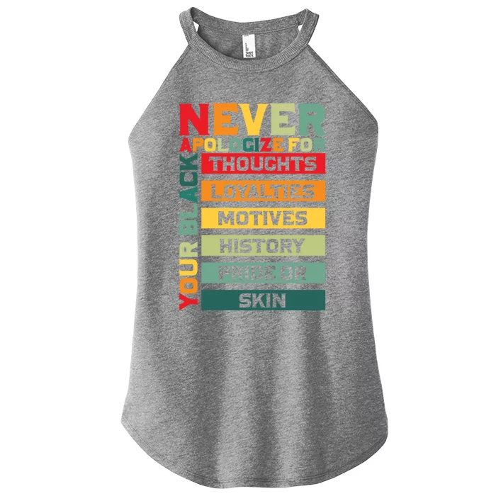 Juneteenth Freedom Never Apologize For Being Black Celebrate Great Gift Women’s Perfect Tri Rocker Tank