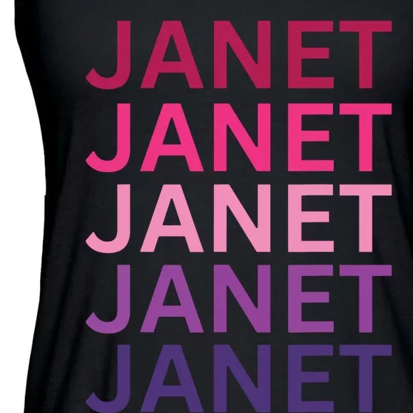 Janet First Name I Love Janet Ladies Essential Flowy Tank