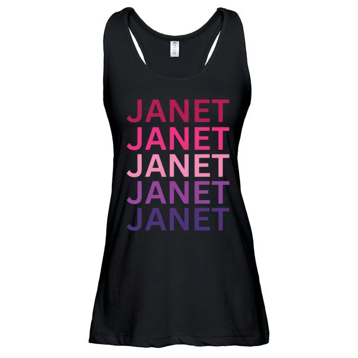 Janet First Name I Love Janet Ladies Essential Flowy Tank