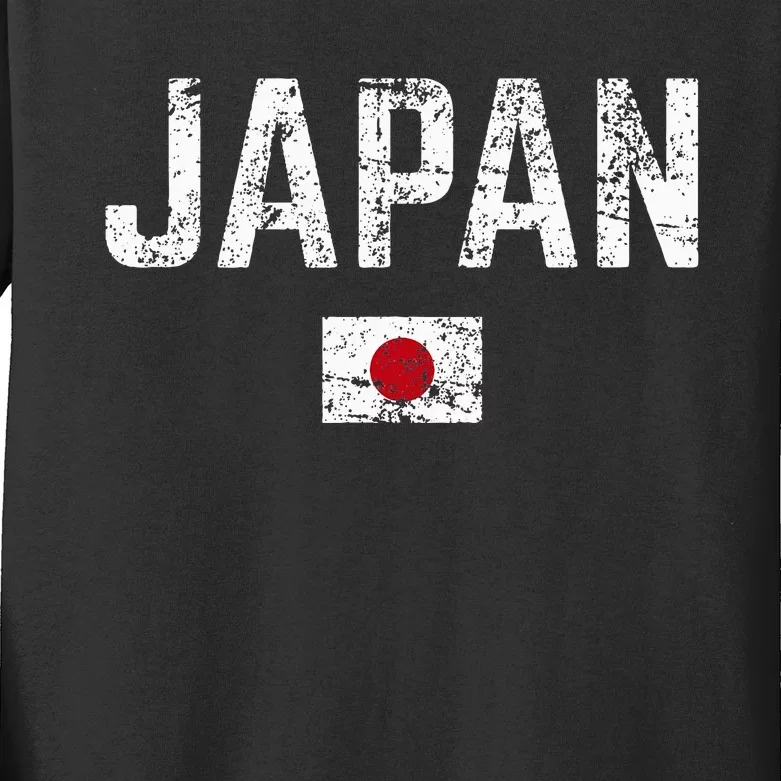 Japan Flag Nippon Blue Japan Kids Long Sleeve Shirt