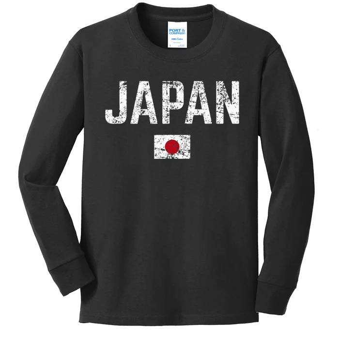 Japan Flag Nippon Blue Japan Kids Long Sleeve Shirt