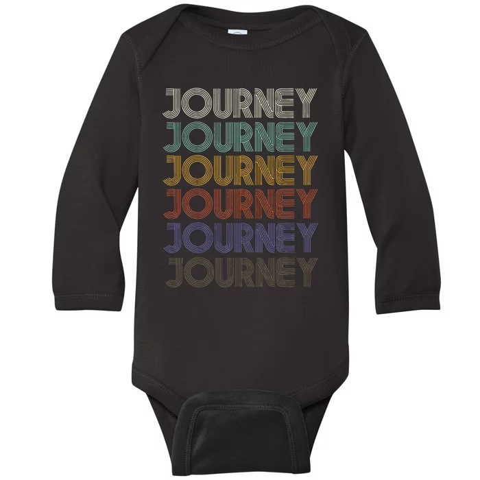 JOURNEY First Name Retro Vintage 90s Stylet Baby Long Sleeve Bodysuit