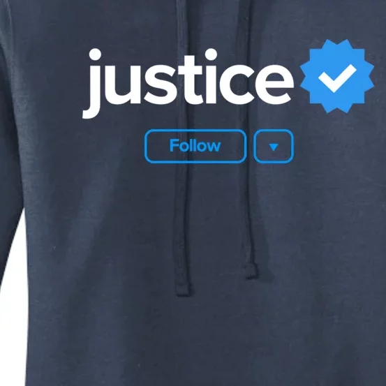 Justice First Name Verified Badge Social Media Justice Gift Women's Pullover Hoodie