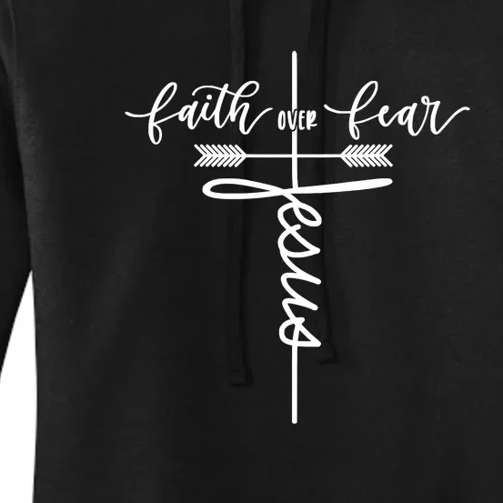 Jesus Faith Over Fear Christian Inspirational Graphic Tees Women's Pullover Hoodie