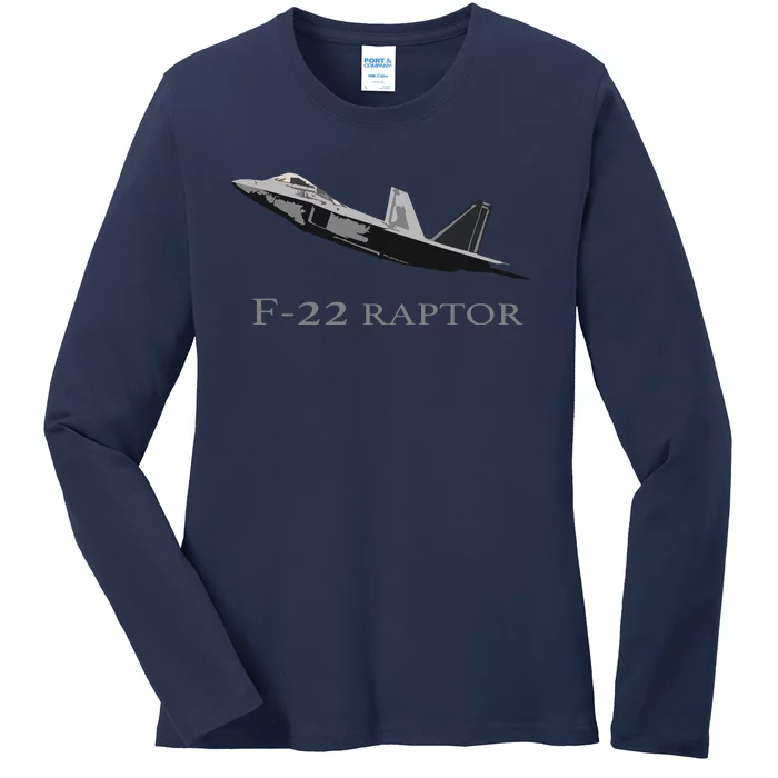 Jet Fighter Plane Pilot Ladies Long Sleeve Shirt