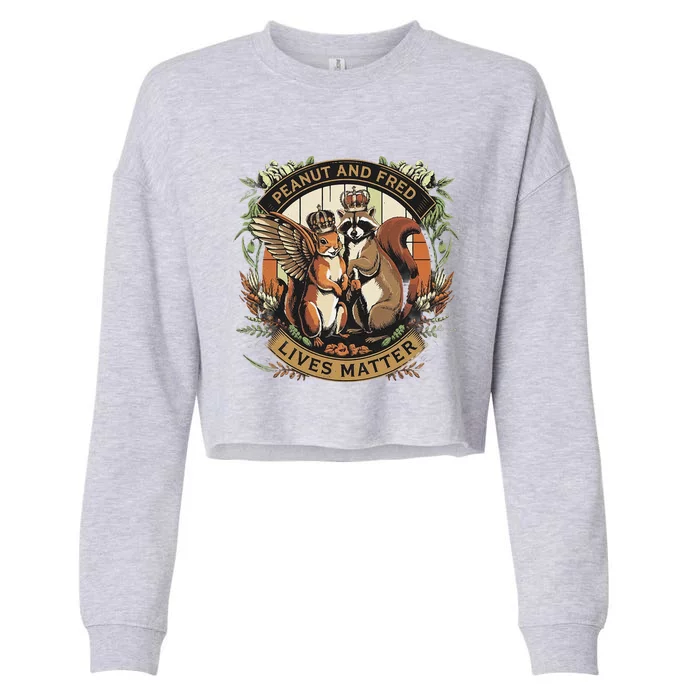 Justice For Peanut The Squirrel And Fred The Raccon Cropped Pullover Crew