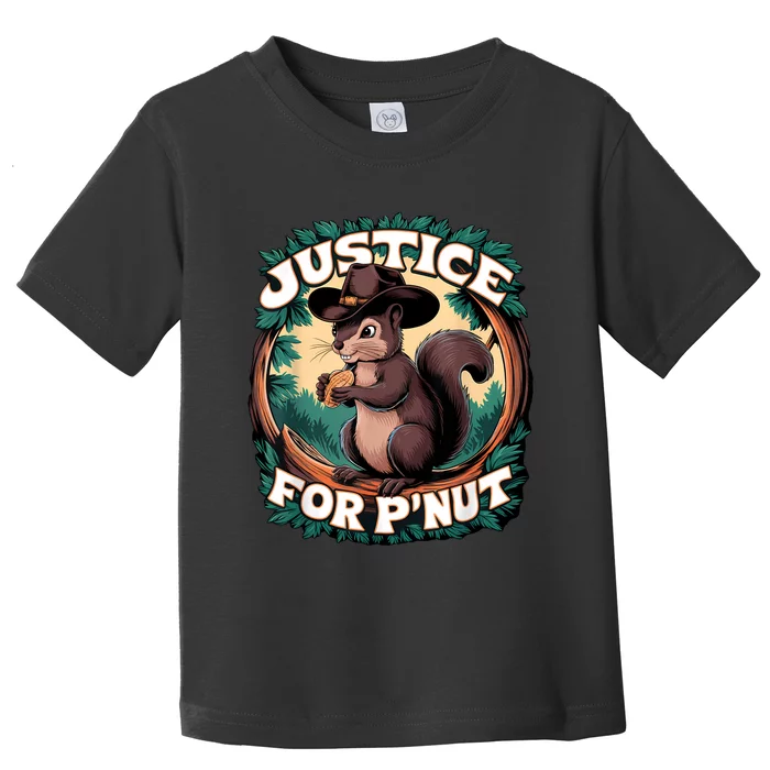 Justice For PNut Cute Peanut The Squirrel Cowboy Hat Toddler T-Shirt