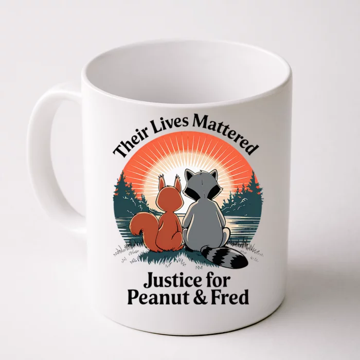 Justice For Peanut The Squirrel Justice For Fred The Raccoon Front & Back Coffee Mug