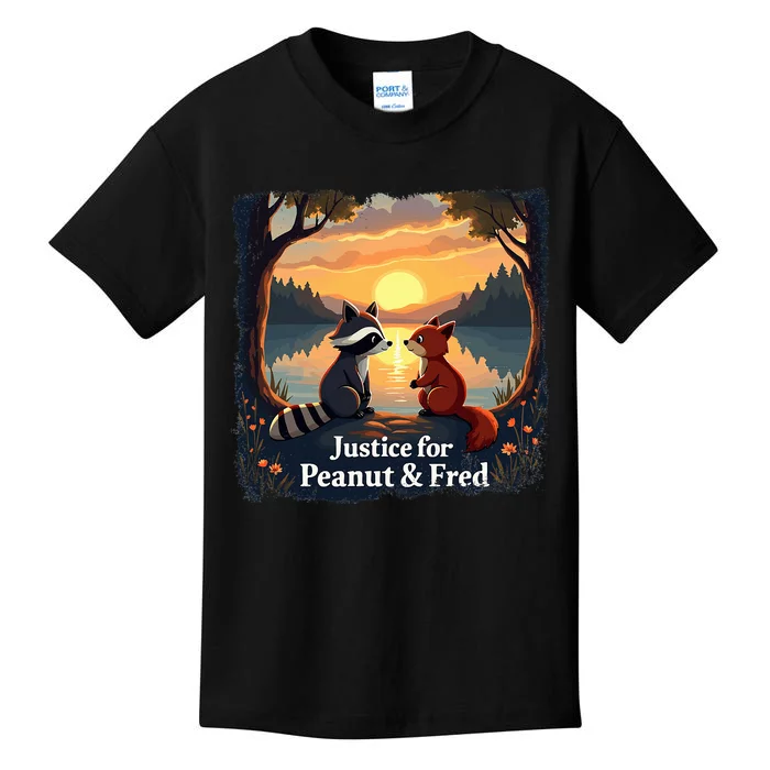 Justice For Peanut And Fred Peanut Squirrel Fred Raccoon Kids T-Shirt