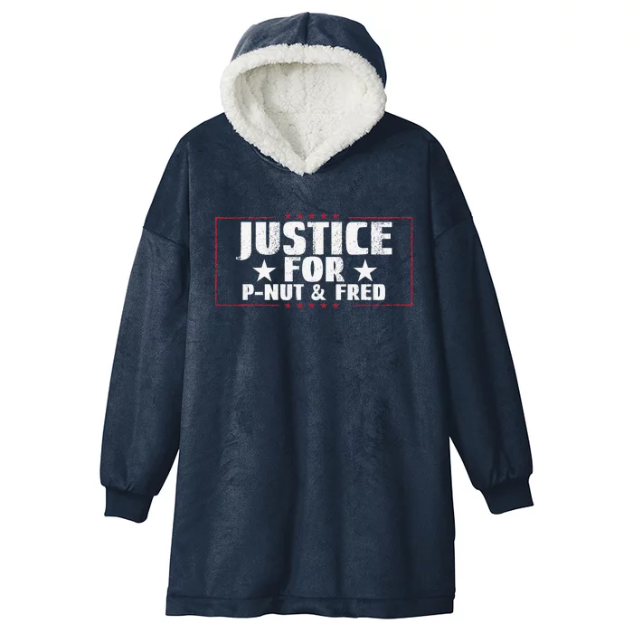 Justice For Pnut And Fred The Squirrel Peanut Justice Hooded Wearable Blanket