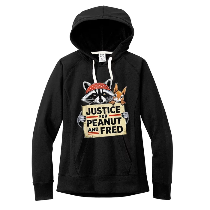 Justice For Peanut The Squirrel And Fred The Raccoon Women's Fleece Hoodie