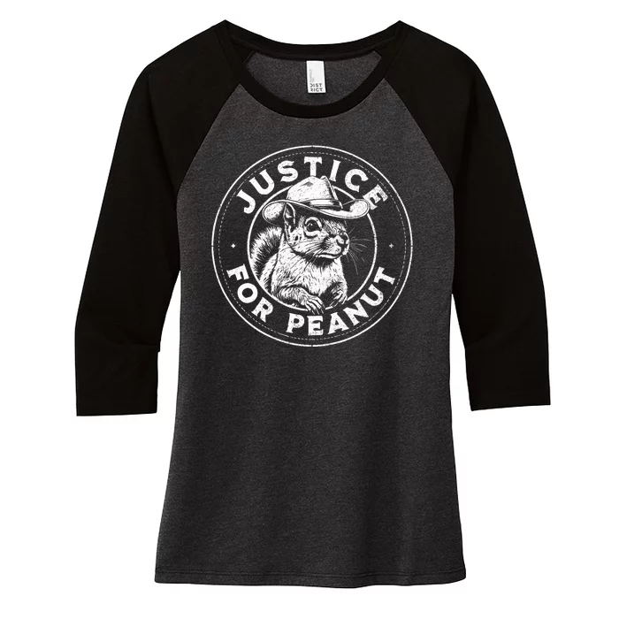 Justice For Peanut The Squirrel P’Nut Pnut Peanut Squirrel Women's Tri-Blend 3/4-Sleeve Raglan Shirt