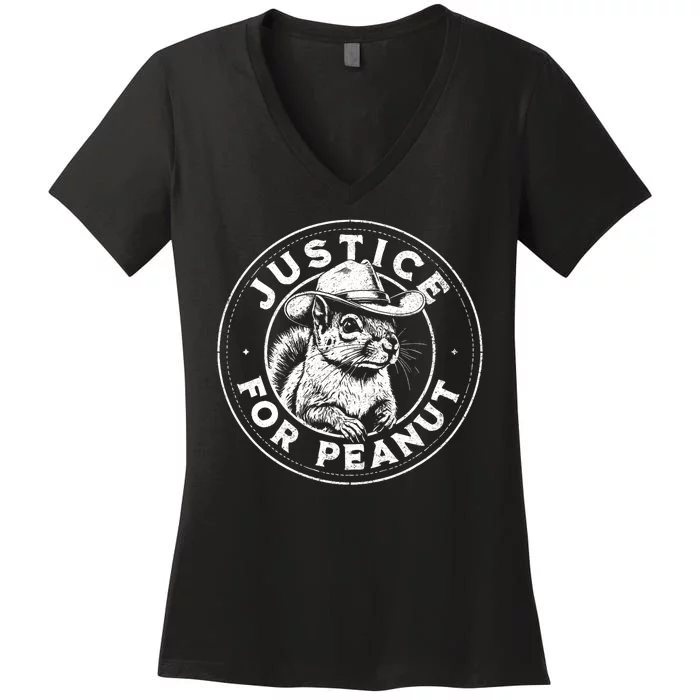 Justice For Peanut The Squirrel P’Nut Pnut Peanut Squirrel Women's V-Neck T-Shirt