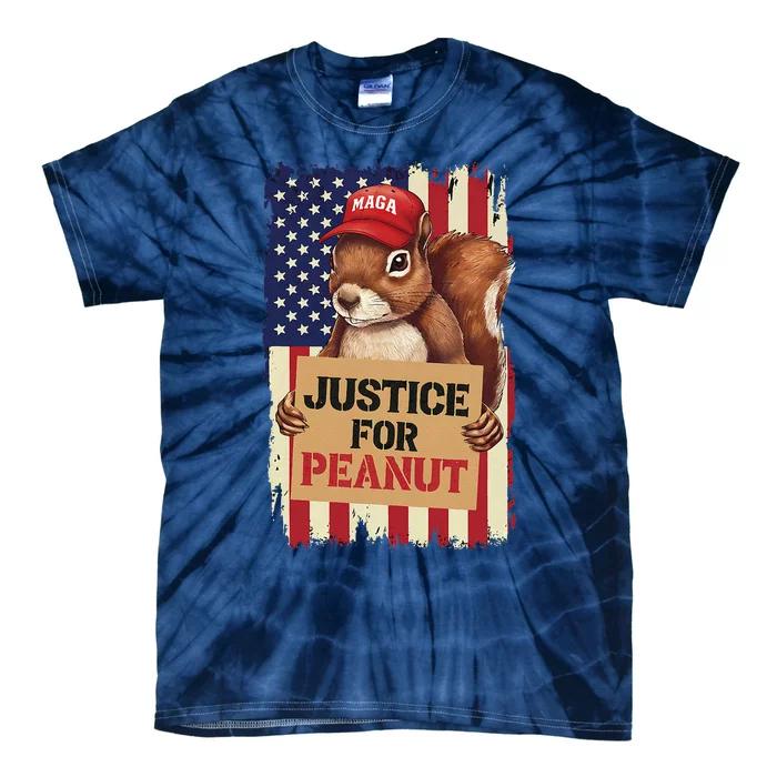 Justice For Peanut The Squirrel Wanted Funny Humor Tie-Dye T-Shirt