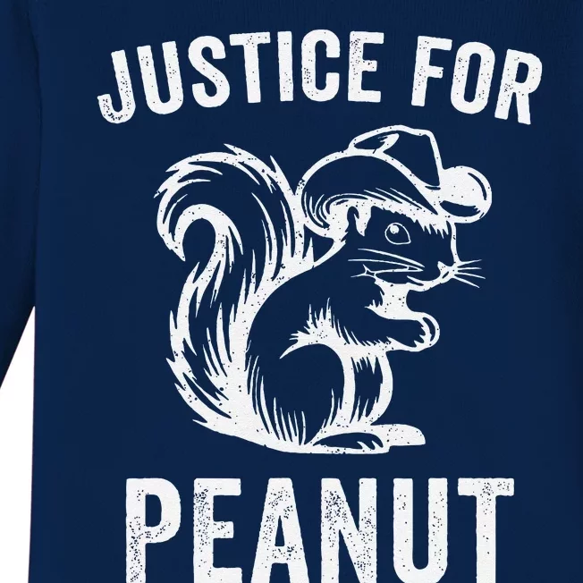 Justice For Peanut The Squirrel Peanut Squirrel Retro Baby Long Sleeve Bodysuit