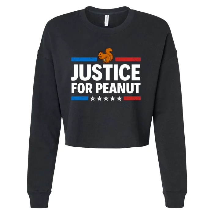 Justice For Peanut The Squirrel Cropped Pullover Crew