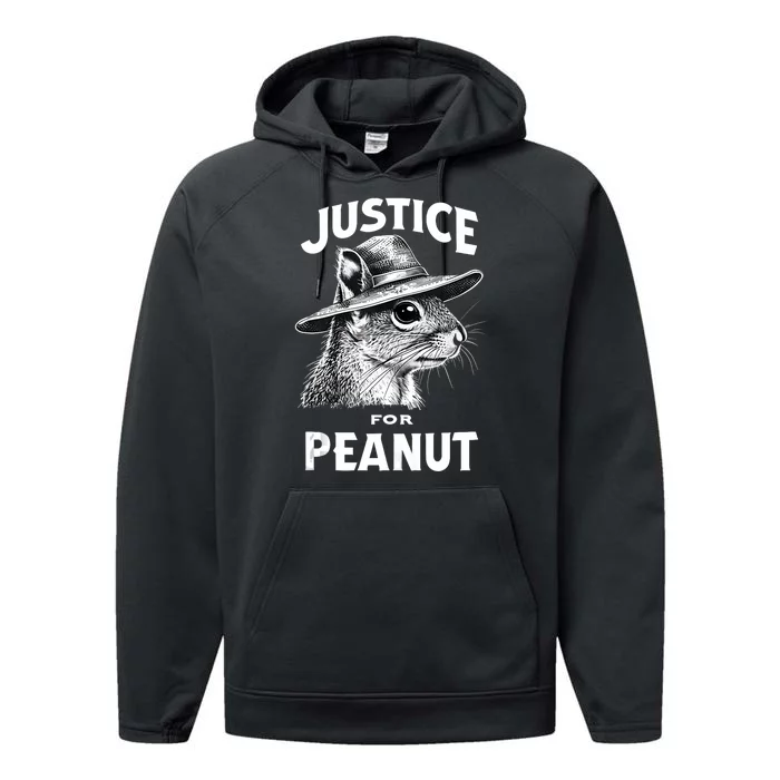 Justice For Peanut The Squirrel P’Nut Pnut Peanut Squirrel Performance Fleece Hoodie