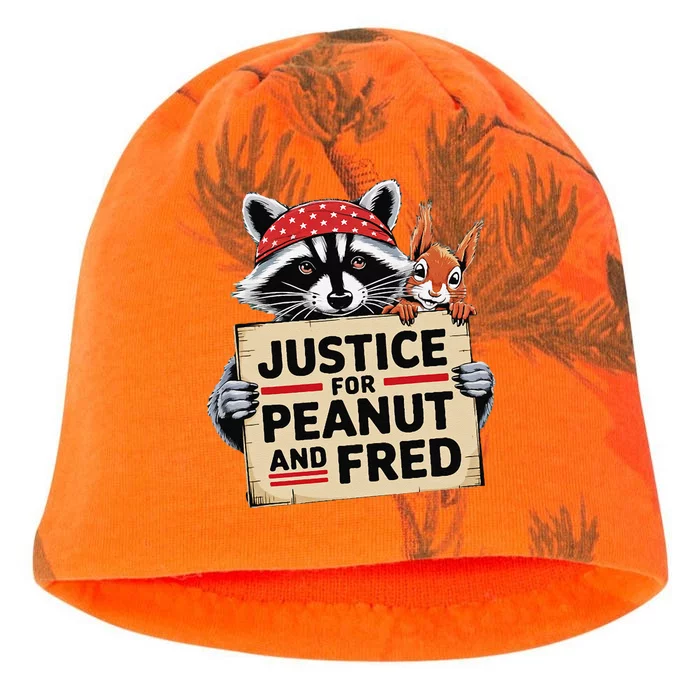 Justice For Peanut The Squirrel And Fred The Raccoon Kati - Camo Knit Beanie