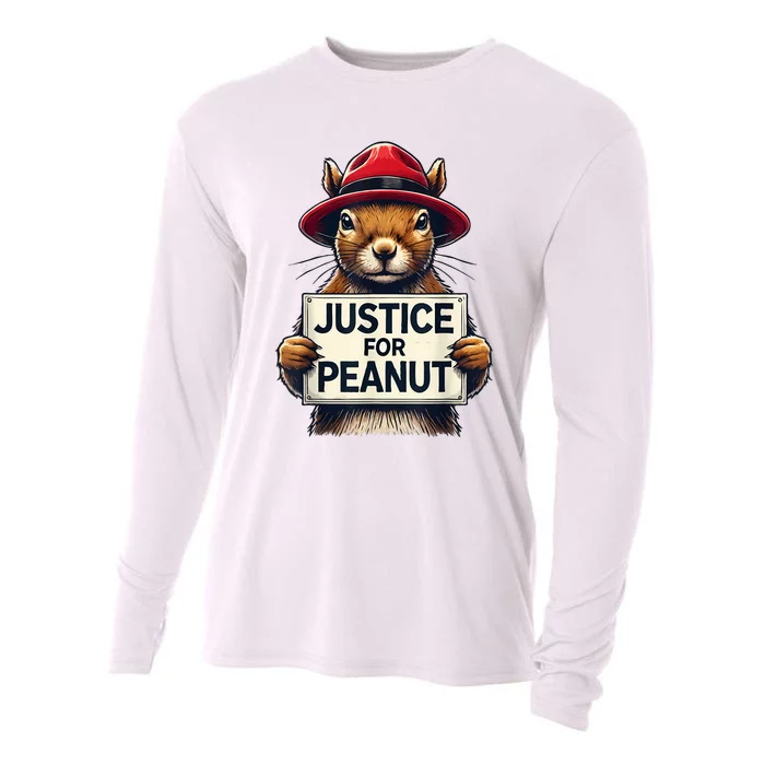 Justice For Peanut The Squirrel Wanted Cooling Performance Long Sleeve Crew