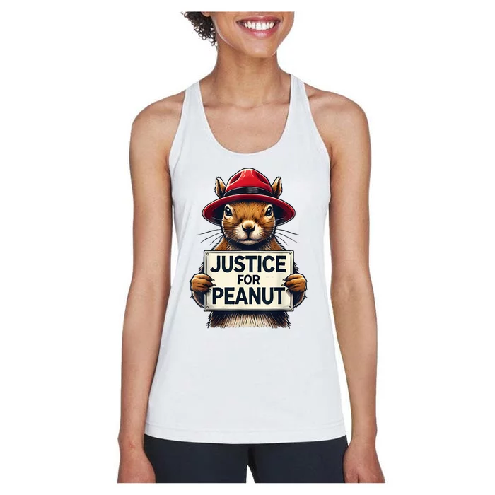 Justice For Peanut The Squirrel Wanted Women's Racerback Tank