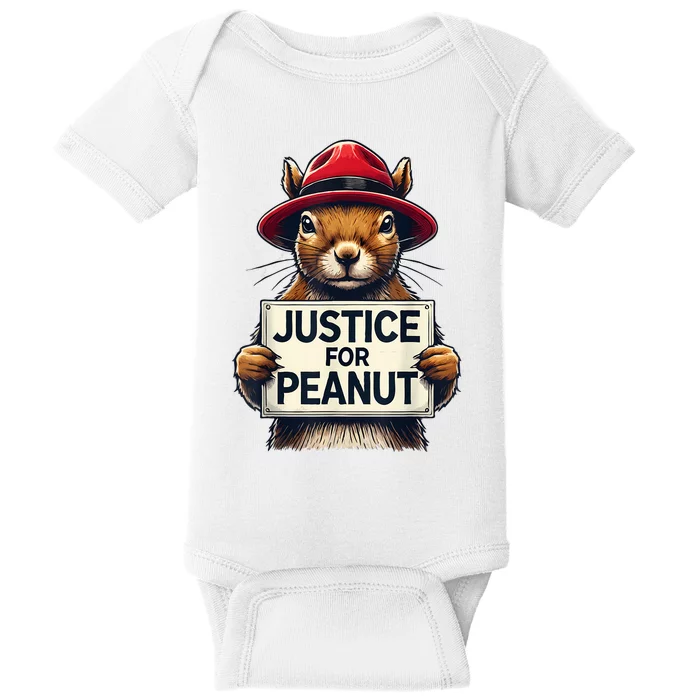 Justice For Peanut The Squirrel Wanted Baby Bodysuit