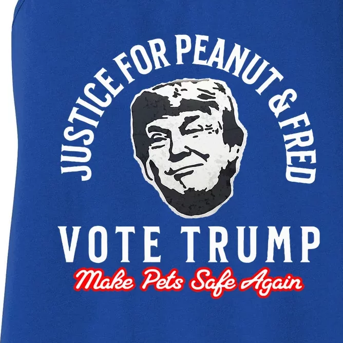 Justice For Peanut And Fred Make Pets Safe Again Vote Trump Women's Racerback Tank