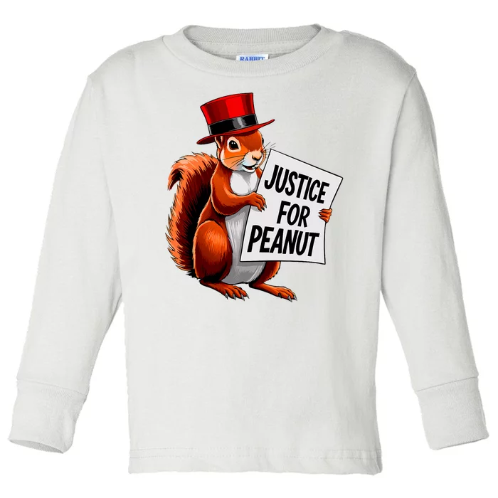 Justice For Peanut The Squirrel Peanut Squirrel Toddler Long Sleeve Shirt