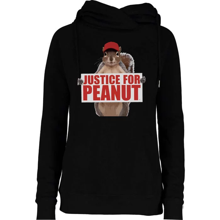 Justice For Peanut The Squirrel Womens Funnel Neck Pullover Hood