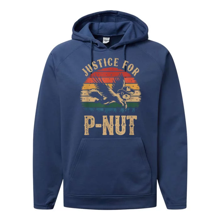 Justice For Peanut P’Nut Pnut Squirrel Lover Performance Fleece Hoodie