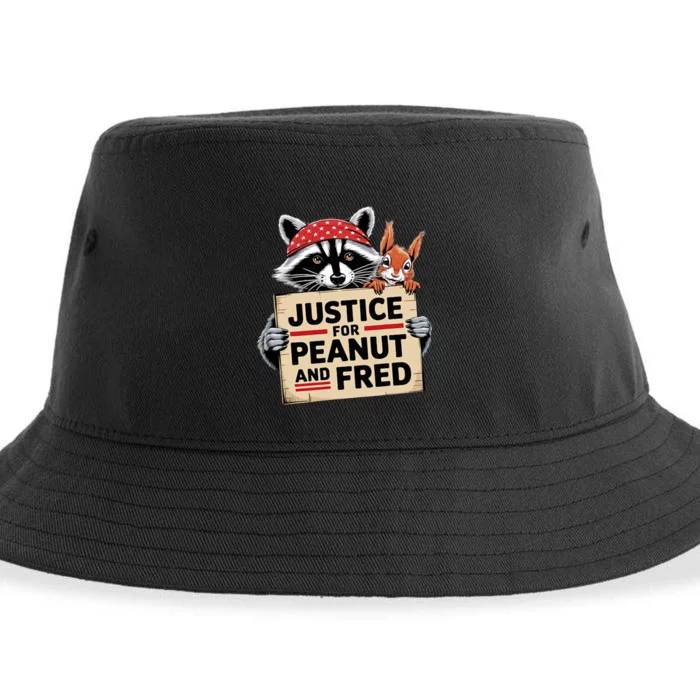 Justice For Peanut The Squirrel And Fred The Raccon Sustainable Bucket Hat