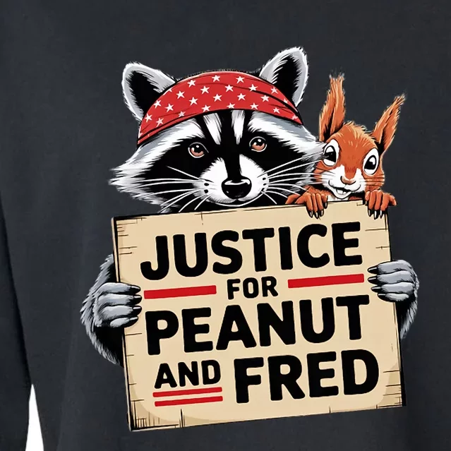 Justice For Peanut The Squirrel And Fred The Raccon Cropped Pullover Crew