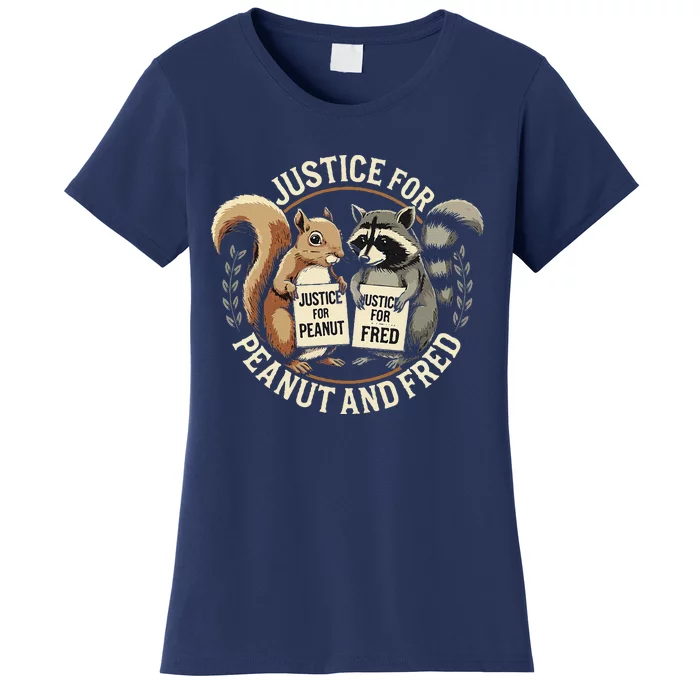 Justice For Peanut And Fred Peanut Squirrel Fred Raccoon Women's T-Shirt