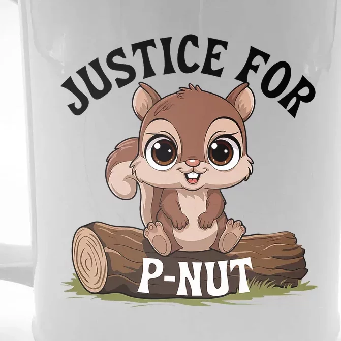 Justice For Pnut Special Squirrel . Pnut Justice Front & Back Beer Stein