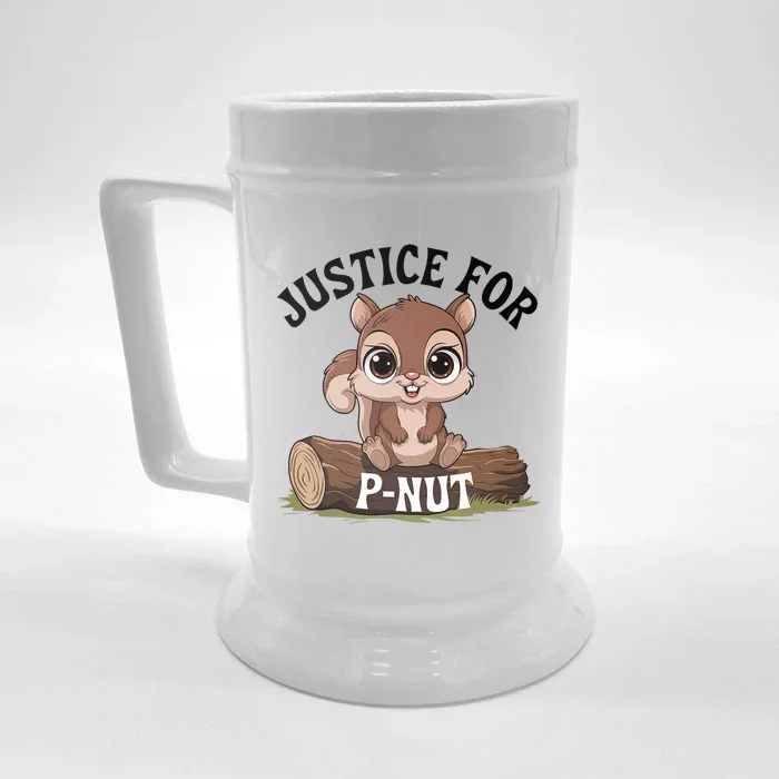 Justice For Pnut Special Squirrel . Pnut Justice Front & Back Beer Stein