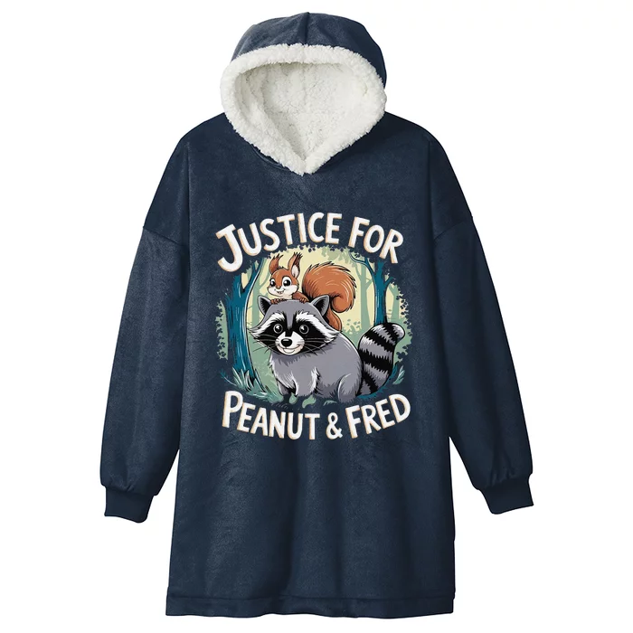 Justice For Peanut The Squirrel Funny Hooded Wearable Blanket