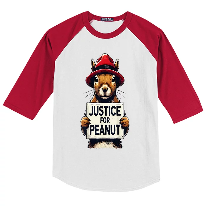 Justice For Peanut The Squirrel Wanted Kids Colorblock Raglan Jersey