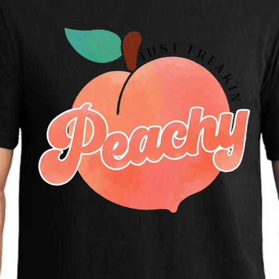 Just Freakin' Peachy Hippie Summer Apparel Tee Gift Pajama Set