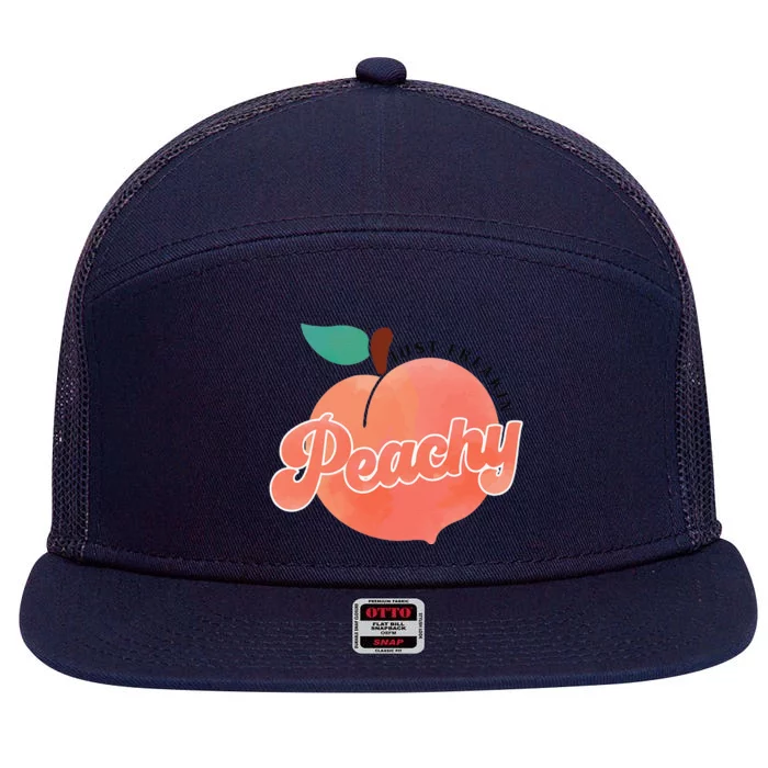 Just Freakin' Peachy Hippie Summer Apparel Tee Gift 7 Panel Mesh Trucker Snapback Hat