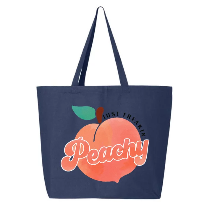 Just Freakin' Peachy Hippie Summer Apparel Tee Gift 25L Jumbo Tote