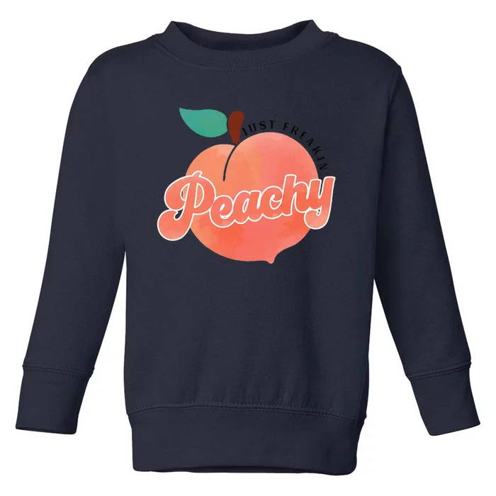 Just Freakin' Peachy Hippie Summer Apparel Tee Gift Toddler Sweatshirt