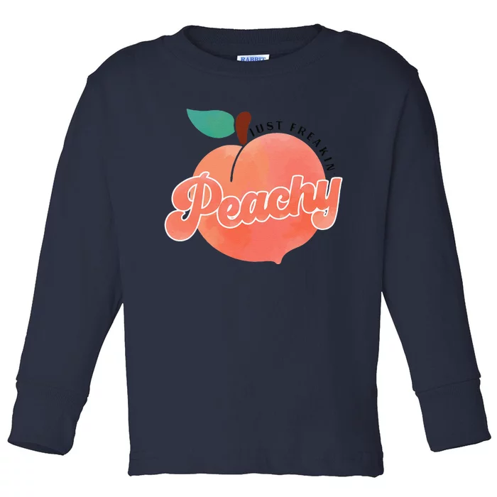 Just Freakin' Peachy Hippie Summer Apparel Tee Gift Toddler Long Sleeve Shirt