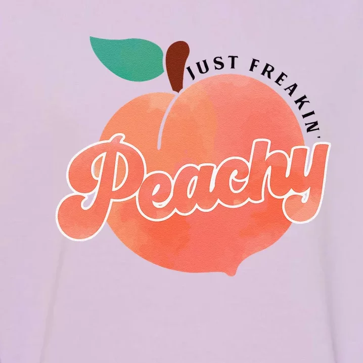 Just Freakin' Peachy Hippie Summer Apparel Tee Gift Garment-Dyed Sweatshirt